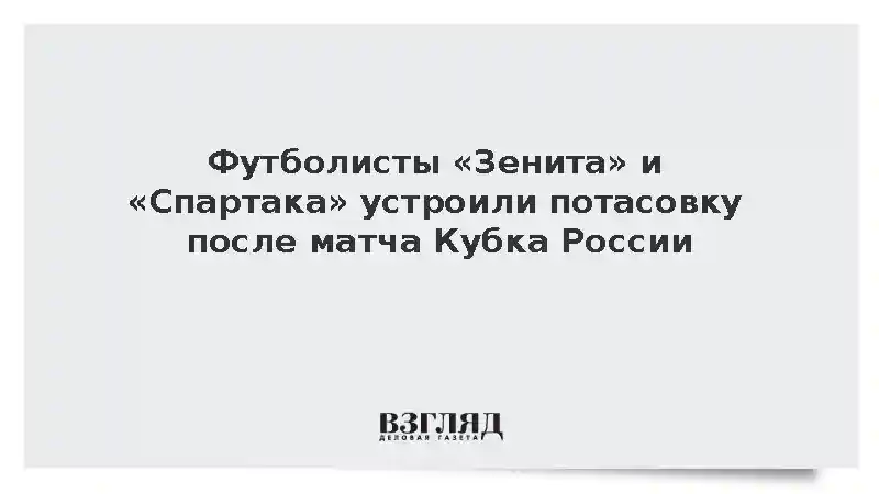 Футболисты «Зенита» и «Спартака» устроили потасовку после матча Кубка России