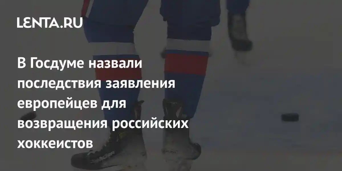 В Госдуме назвали последствия заявления европейцев для возвращения российских хоккеистов